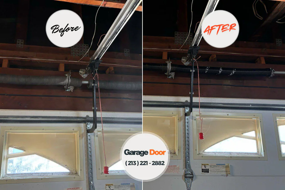 Before and after: garage door repair The Crossings, FL